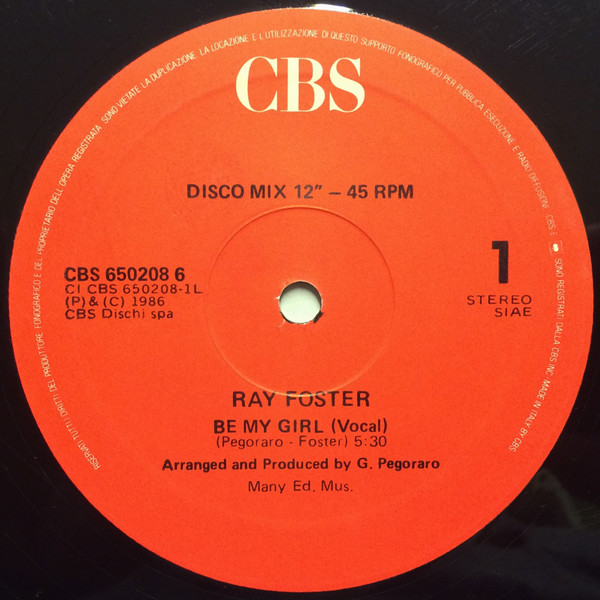 Ray Foster - Be My Girl | CBS (CBS 650208 6) - 2