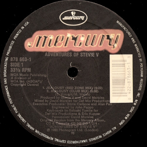 Adventures Of Stevie V. - Jealousy | Mercury (878 663-1) - 3 Adventures Of Stevie V. - Jealousy | Mercury (878 663-1) - 3
