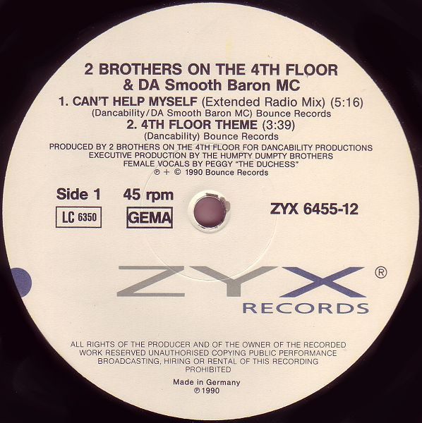 2 Brothers On The 4th Floor & Da Smooth Baron MC - Can't Help Myself (12") [Vinyl] | ZYX Records (ZYX 6455-12) - 3