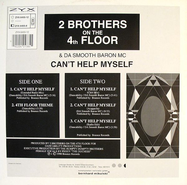 2 Brothers On The 4th Floor & Da Smooth Baron MC - Can't Help Myself (12") [Vinyl] | ZYX Records (ZYX 6455-12) - 2