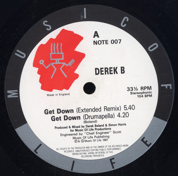 Derek B - Get Down | Music Of Life (NOTE 007) - main Derek B - Get Down | Music Of Life (NOTE 007) - main