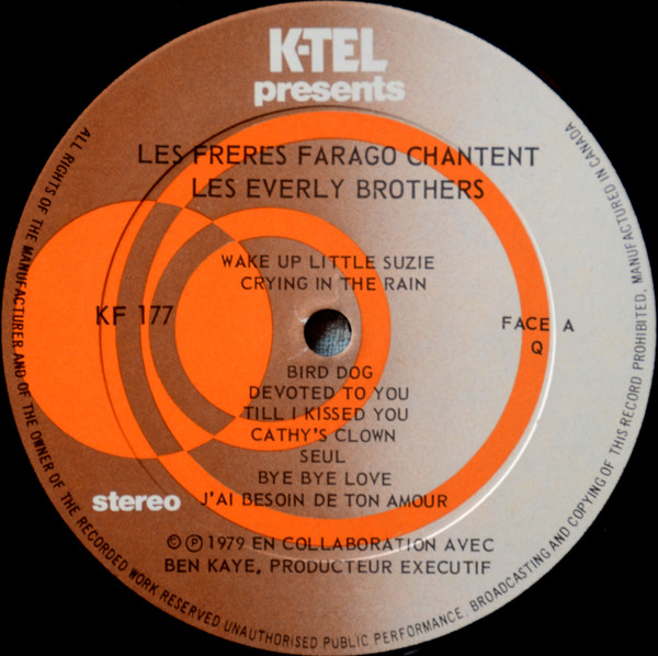 Les Frères Farago - Les Frères Farago Chantent Les Everly Brothers | K-Tel (KF-177) - 3 Les Frères Farago - Les Frères Farago Chantent Les Everly Brothers | K-Tel (KF-177) - 3