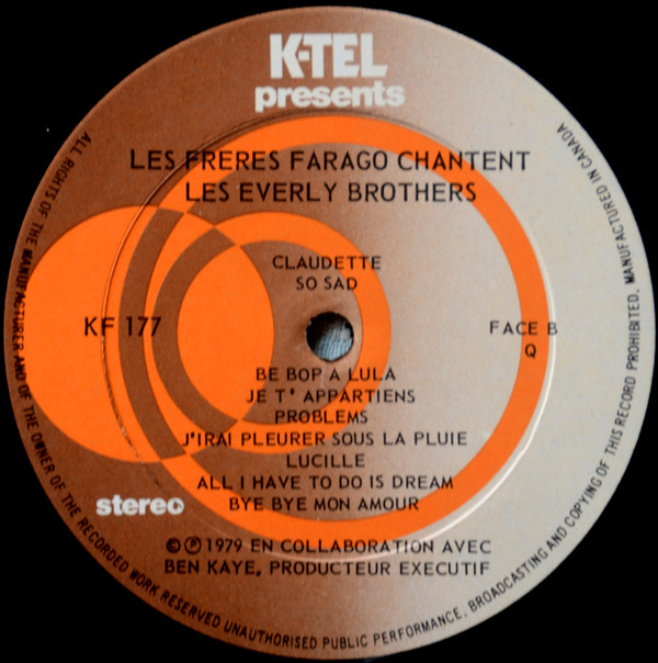 Les Frères Farago - Les Frères Farago Chantent Les Everly Brothers | K-Tel (KF-177) - 4 Les Frères Farago - Les Frères Farago Chantent Les Everly Brothers | K-Tel (KF-177) - 4