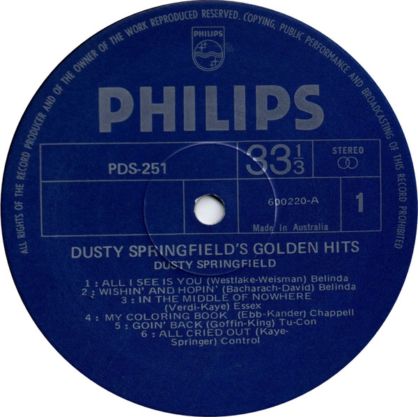 Dusty Springfield - Dusty Springfield's Golden Hits | Philips (PDS 251) - 3 Dusty Springfield - Dusty Springfield's Golden Hits | Philips (PDS 251) - 3