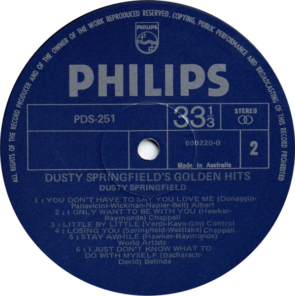 Dusty Springfield - Dusty Springfield's Golden Hits | Philips (PDS 251) - 4 Dusty Springfield - Dusty Springfield's Golden Hits | Philips (PDS 251) - 4