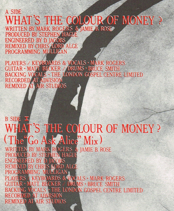 Hollywood Beyond - What's The Colour Of Money? | WEA (YZ 76T) - 3