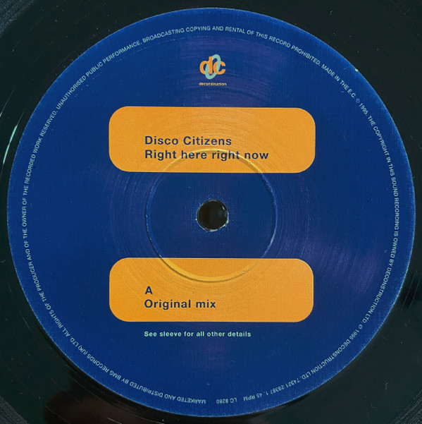 Disco Citizens - Right Here Right Now | Deconstruction (74321 29387 1) - 3 Disco Citizens - Right Here Right Now | Deconstruction (74321 29387 1) - 3
