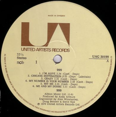 999 - 999 | United Artists Records (UAG 30199) - 2