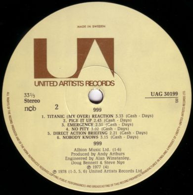 999 - 999 | United Artists Records (UAG 30199) - 3