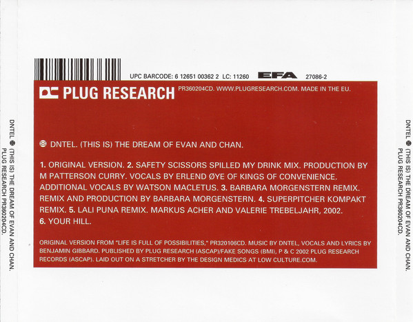 Dntel - (This Is) The Dream Of Evan And Chan | Plug Research (PR360204CD) - 2