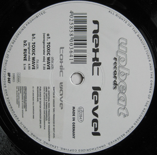 Next Level - Toxic Wave | Upbeat Records (UP 047) - 3