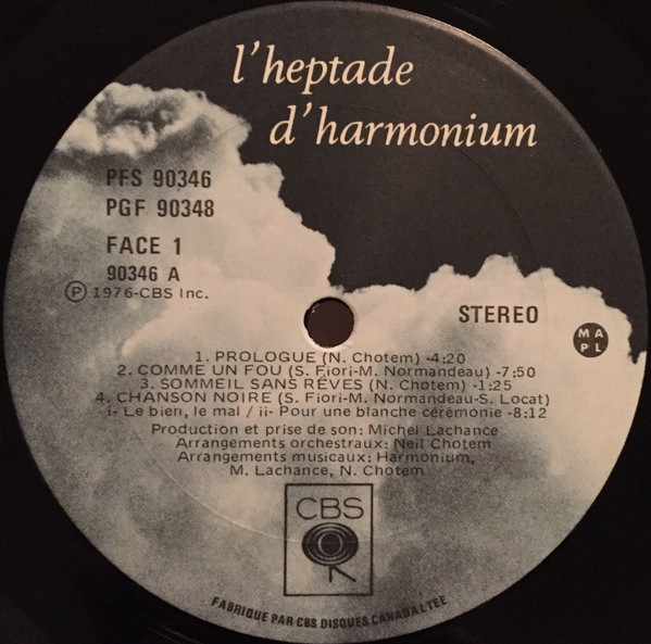 Harmonium - L'Heptade | CBS (PGF 90348) - 3