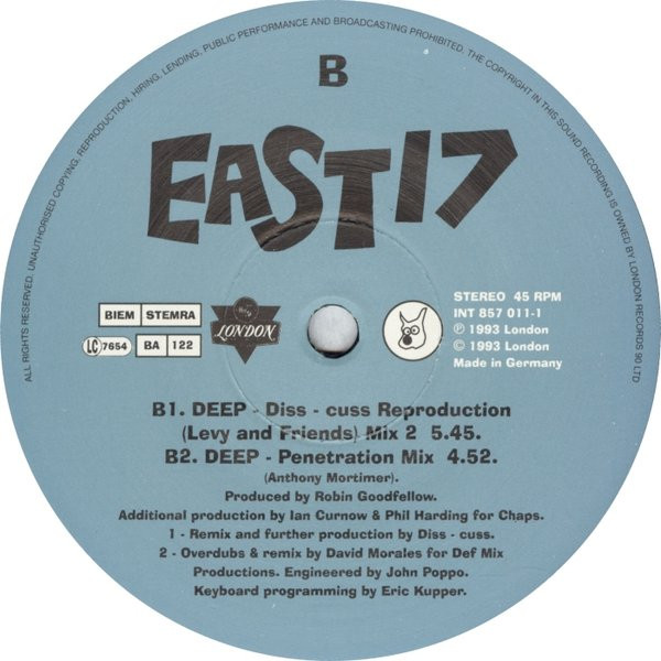 East 17 - Deep | London Records (857 011-1) - 4 East 17 - Deep | London Records (857 011-1) - 4