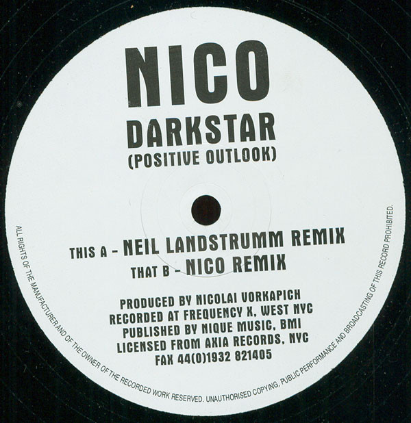 Nico - Darkstar (Positive Outlook) | Missile Records (Missile 11)