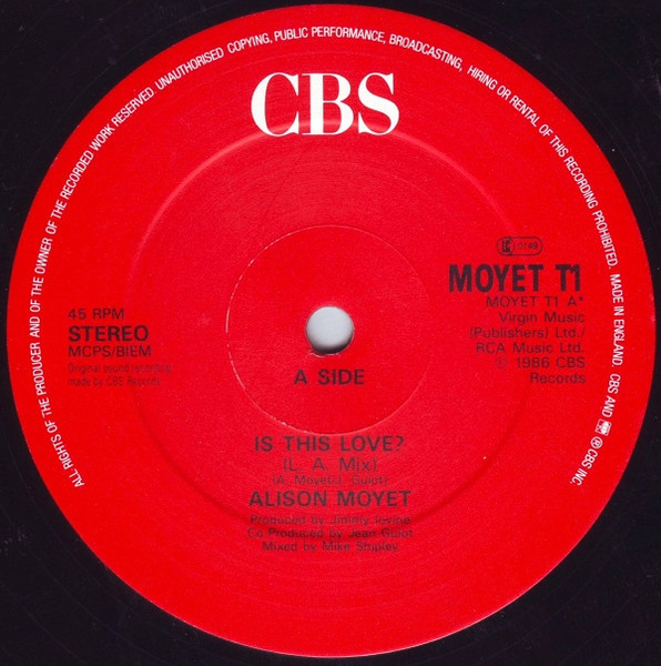 Alison Moyet - Is This Love? | CBS (MOYET T1) - 3