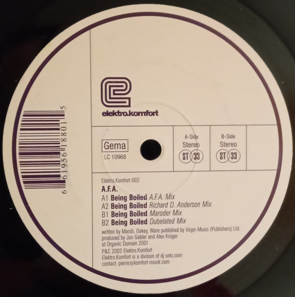A.F.A. - Being Boiled | Elektro.Komfort (Elektro.Komfort 002) - main A.F.A. - Being Boiled | Elektro.Komfort (Elektro.Komfort 002) - main