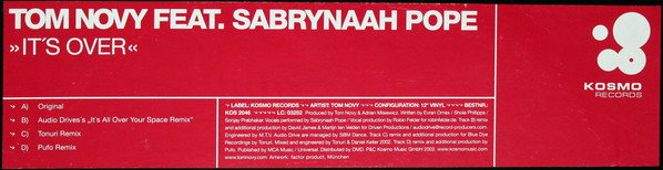 Tom Novy Feat. Sabrynaah Pope - It's Over | Kosmo Records (KOS 2046) - 2 Tom Novy Feat. Sabrynaah Pope - It's Over | Kosmo Records (KOS 2046) - 2