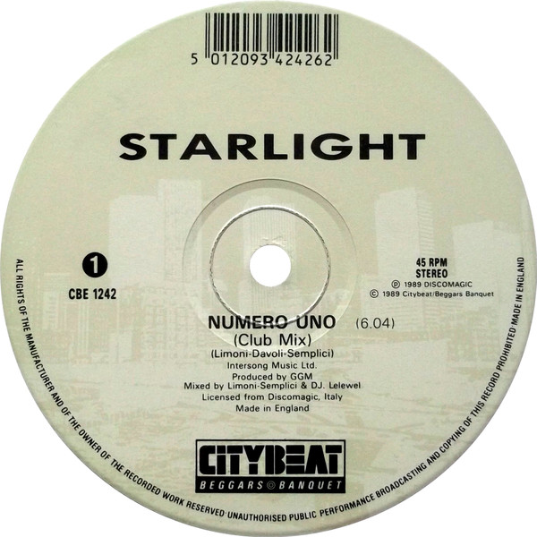 Starlight - Numero Uno | City Beat (CBE 1242) - 3