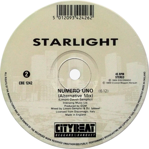 Starlight - Numero Uno | City Beat (CBE 1242) - 4