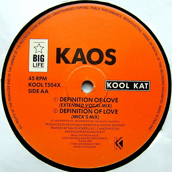 Kaos - Definition Of Love | Kool Kat (KOOL T504X) - 4
