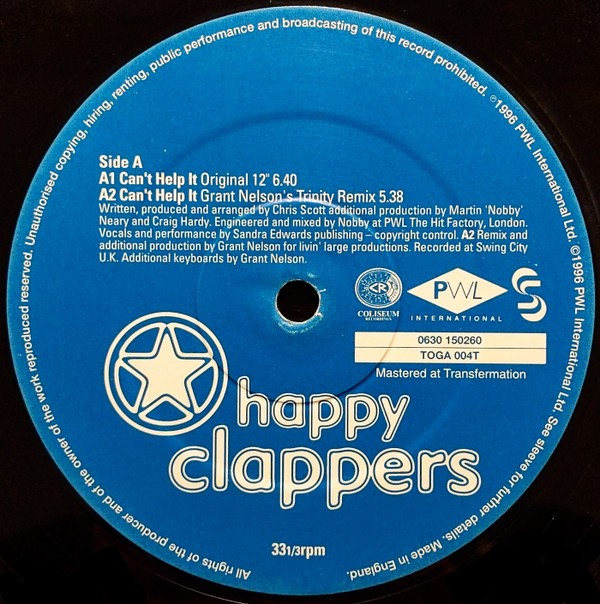 Happy Clappers - Can't Help It | PWL International (0630 150260) - 3 Happy Clappers - Can't Help It | PWL International (0630 150260) - 3
