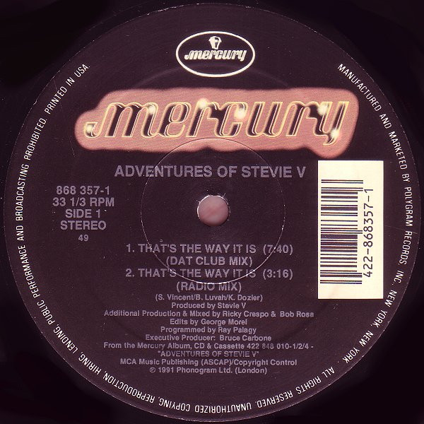 Adventures Of Stevie V. - That's The Way It Is | Mercury (868 357-1) - 4