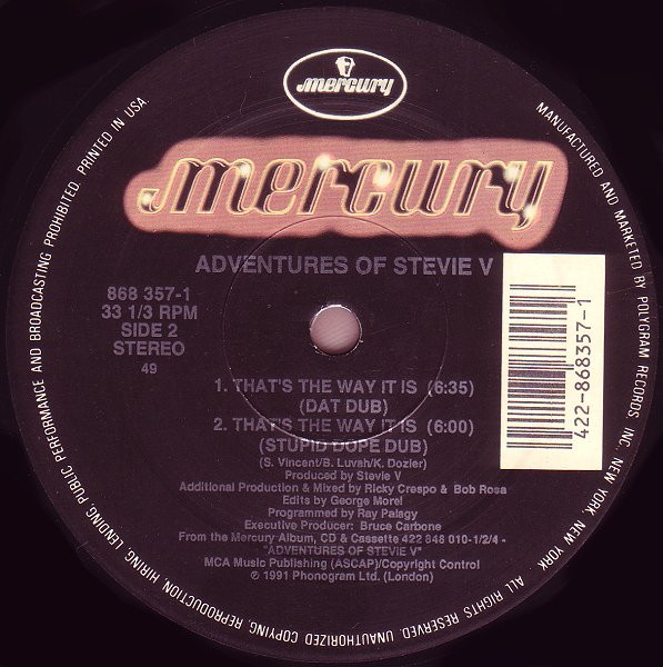 Adventures Of Stevie V. - That's The Way It Is | Mercury (868 357-1) - 3