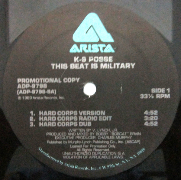K-9 Posse - This Beat Is Military | Arista (ADP-9798) - 3 K-9 Posse - This Beat Is Military | Arista (ADP-9798) - 3
