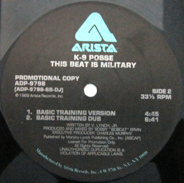K-9 Posse - This Beat Is Military | Arista (ADP-9798) - 4 K-9 Posse - This Beat Is Military | Arista (ADP-9798) - 4