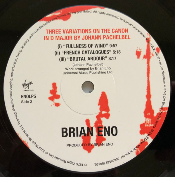 Brian Eno - Discreet Music | Virgin EMI Records (ENOLP5) - 4 Brian Eno - Discreet Music | Virgin EMI Records (ENOLP5) - 4