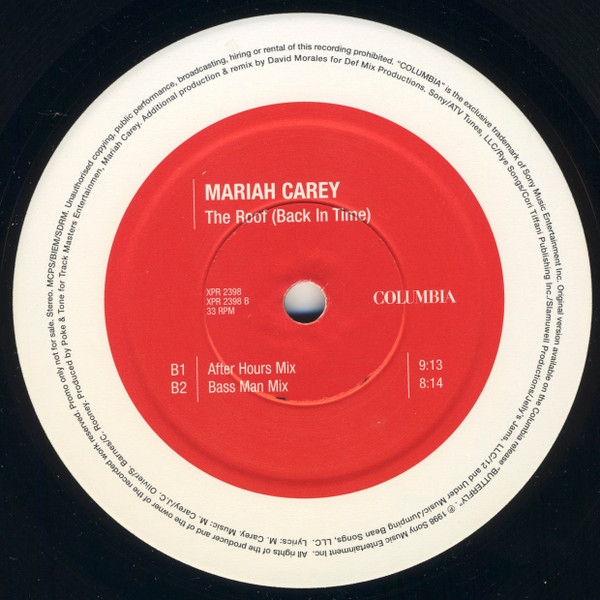 Mariah Carey - The Roof (Back In Time) (David Morales Remixes) | Columbia (XPR 2398) - 3 Mariah Carey - The Roof (Back In Time) (David Morales Remixes) | Columbia (XPR 2398) - 3
