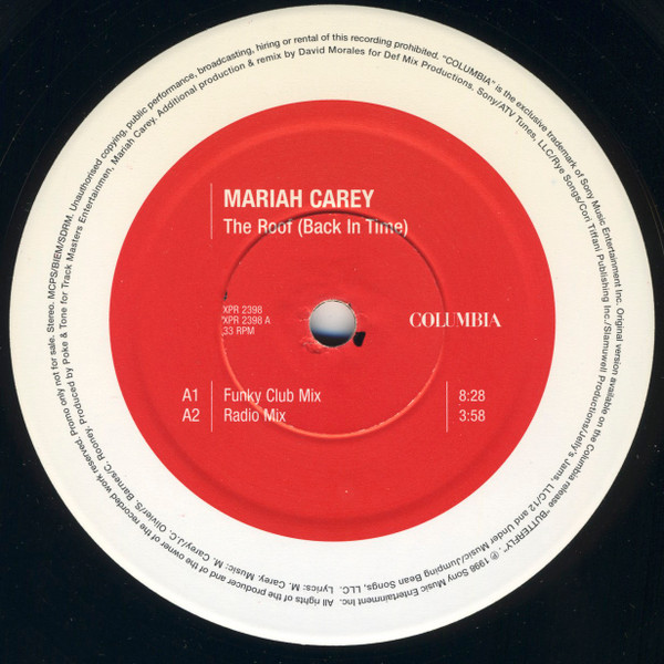 Mariah Carey - The Roof (Back In Time) (David Morales Remixes) | Columbia (XPR 2398) - 2 Mariah Carey - The Roof (Back In Time) (David Morales Remixes) | Columbia (XPR 2398) - 2