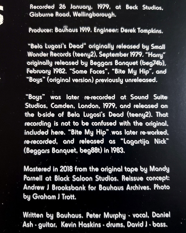 Bauhaus - Bela Lugosi's Dead - The Bela Session | Leaving Records (LR150) - 7 Bauhaus - Bela Lugosi's Dead - The Bela Session | Leaving Records (LR150) - 7