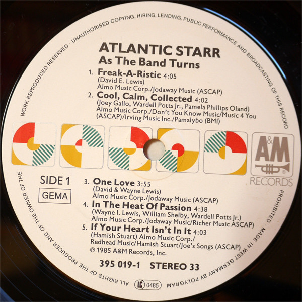 Atlantic Starr - As The Band Turns | A&M Records (395 019-1) - 3