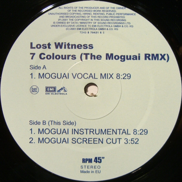 Lost Witness - 7 Colours (The Moguai Rmx) | Ministry Of Sound (7243 8 79421 6) - 4 Lost Witness - 7 Colours (The Moguai Rmx) | Ministry Of Sound (7243 8 79421 6) - 4