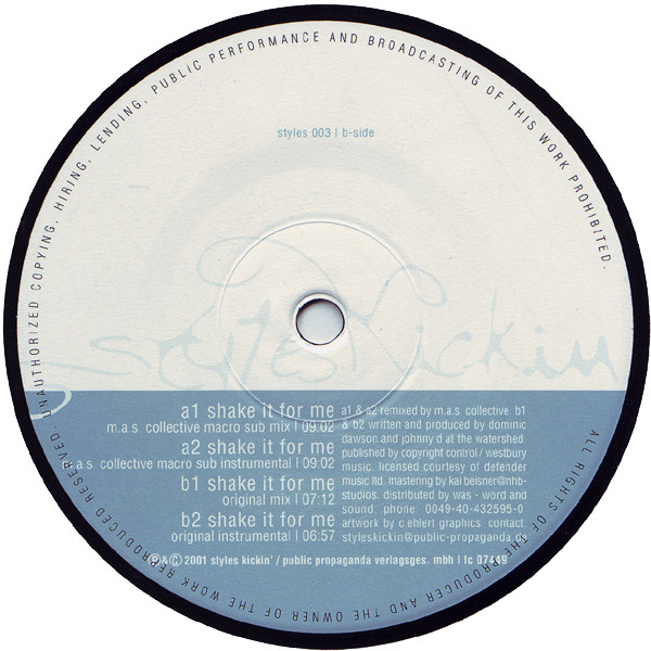 DJD Pres. The Hydraulic Dogs - Shake It For Me | Styles Kickin' (styles 003) - 3