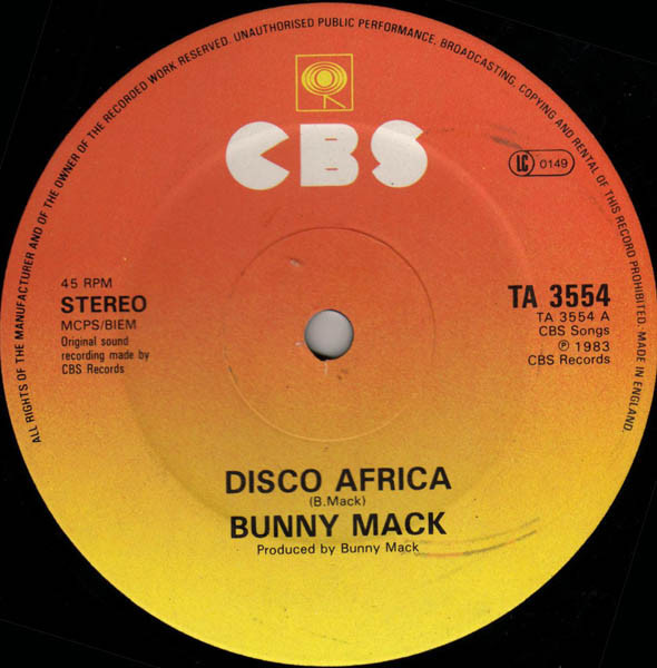 Bunny Mack - Disco Africa | CBS (TA 3554)