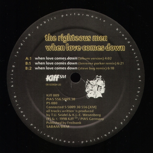 The Righteous Men - When Love Comes Down | Kiff SM (Kiff 009) - 3