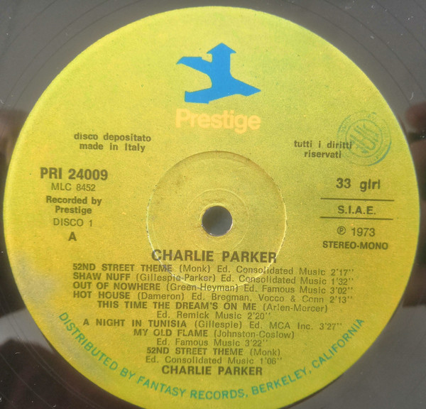 Charlie Parker - Charlie Parker | Prestige (PRI 24009) - 3 Charlie Parker - Charlie Parker | Prestige (PRI 24009) - 3