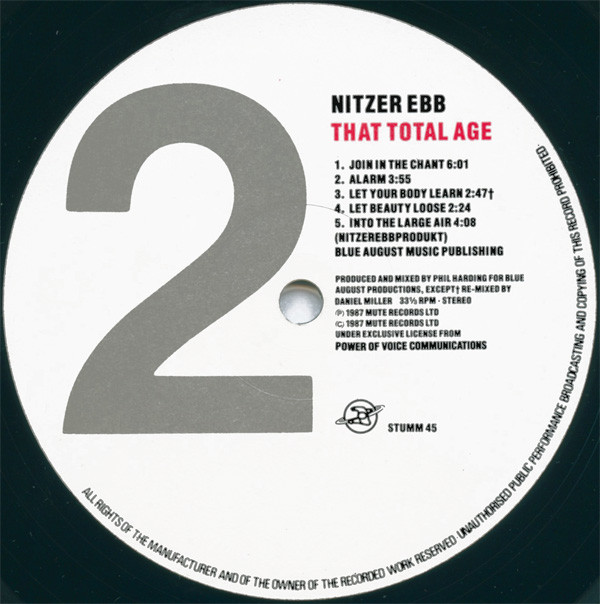 Nitzer Ebb - That Total Age | Mute (STUMM 45) - 4