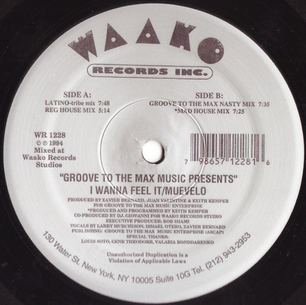 Groove To The Max Music Presents - I Wanna Feel It / Muevelo | Waako Records (WR 1228) - main Groove To The Max Music Presents - I Wanna Feel It / Muevelo | Waako Records (WR 1228) - main