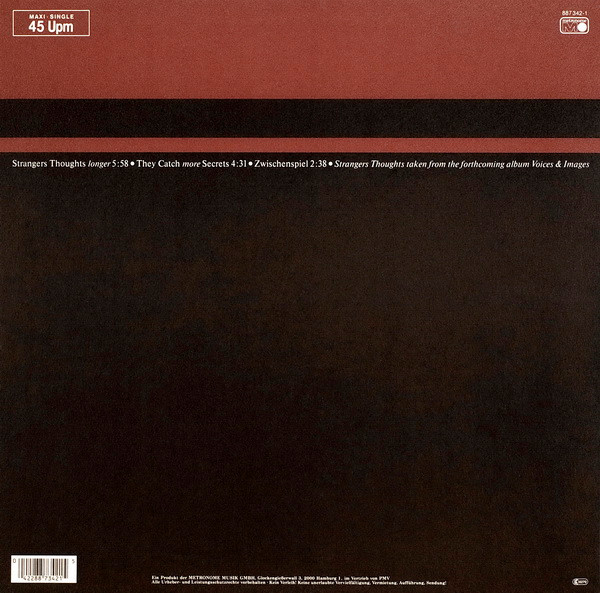 Camouflage - Strangers Thoughts | Metronome (887 342-1) - 2