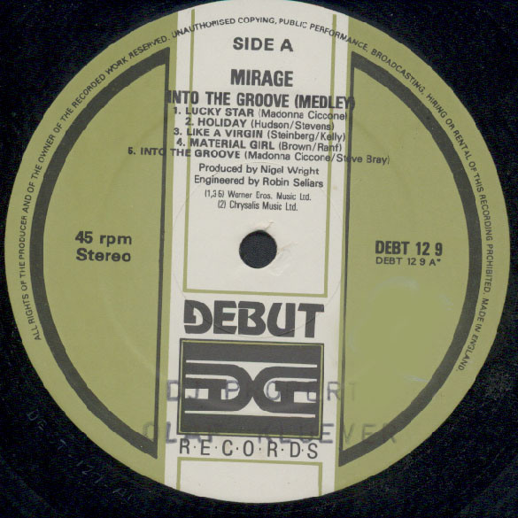 Mirage - Into The Groove (Medley) | Debut Edge Records (DEBT 12 9) - main