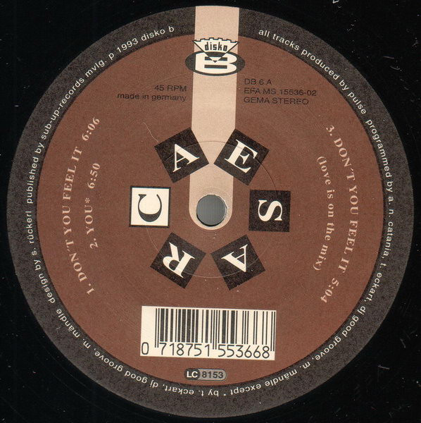 Caesar - Don't You Feel It / You | Disko B (DB 6) - main