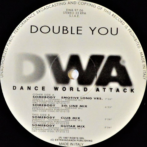Double You - Somebody | Robyx Productions (DWA 97.06) - 3