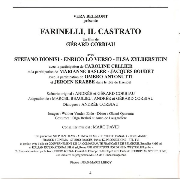 Christophe Rousset - Farinelli, Il Castrato (Bande Originale Du Film - Original Motion Picture Soundtrack) | Auvidis Travelling (K 1005) - 6 Christophe Rousset - Farinelli, Il Castrato (Bande Originale Du Film - Original Motion Picture Soundtrack) | Auvidis Travelling (K 1005) - 6