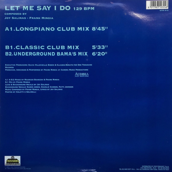 Joy Salinas - Let Me Say I Do | One Thousand Records (OTR 012) - 4 Joy Salinas - Let Me Say I Do | One Thousand Records (OTR 012) - 4