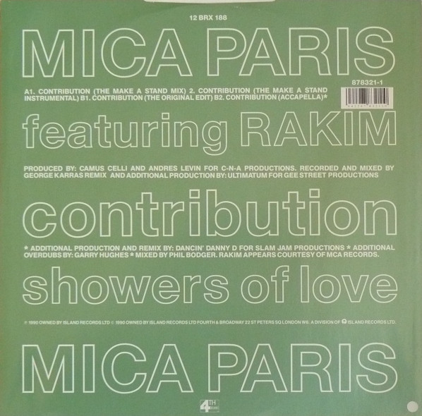 Mica Paris Featuring Rakim - Contribution | 4th & Broadway (12 BRX 188) - 2
