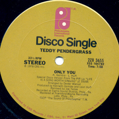 Teddy Pendergrass - Only You / Get Up, Get Down, Get Funky, Get Loose | Philadelphia International Records (2Z8 3655) - 2 Teddy Pendergrass - Only You / Get Up, Get Down, Get Funky, Get Loose | Philadelphia International Records (2Z8 3655) - 2