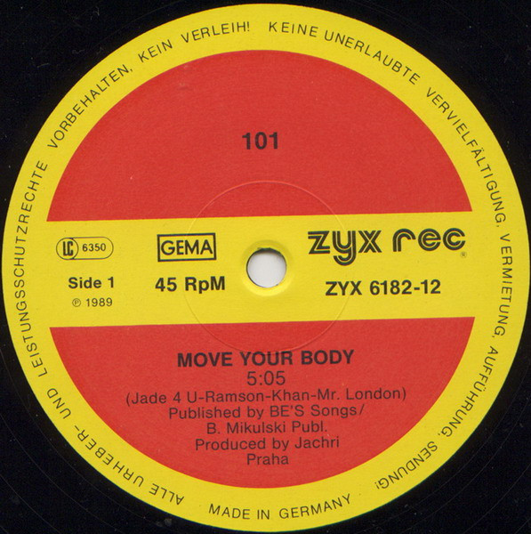 101 - Move Your Body | ZYX Records (ZYX 6182-12) - 2